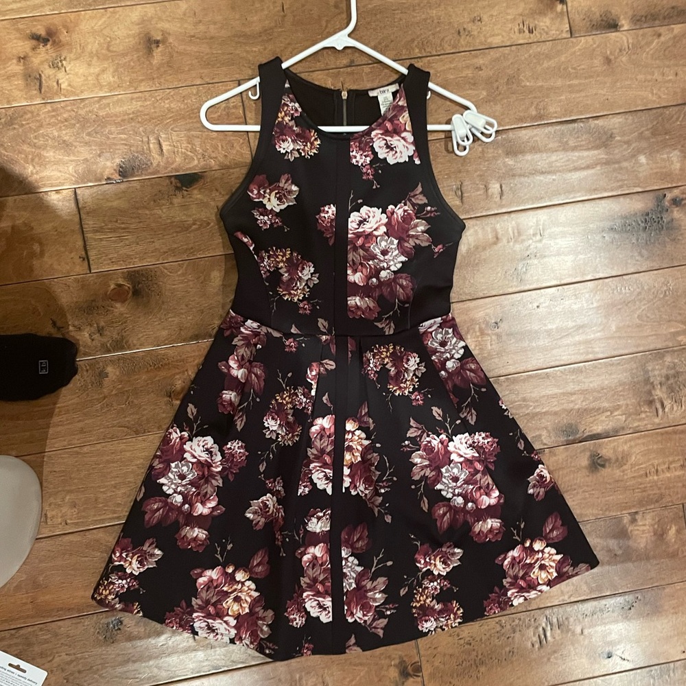 Dark floral scuba dress
